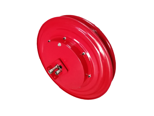 A red ESDH500F automatic rewind hose reel
