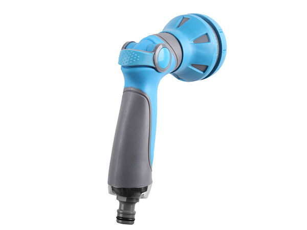 A blue garden water spray gun
