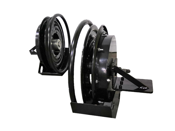 2 black ESDH370F hydraulic hose reels