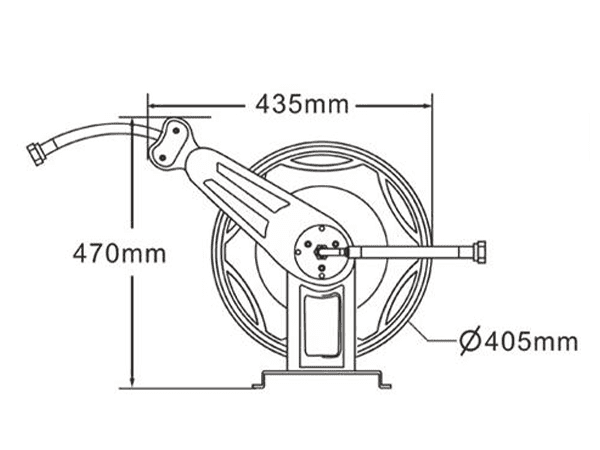Medium carbon steel industrial high pressure washer hose reel specification drawing