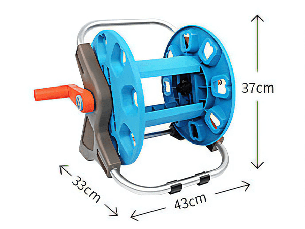 A 43 cm × 33 cm × 37 cm medium portable garden hose reel